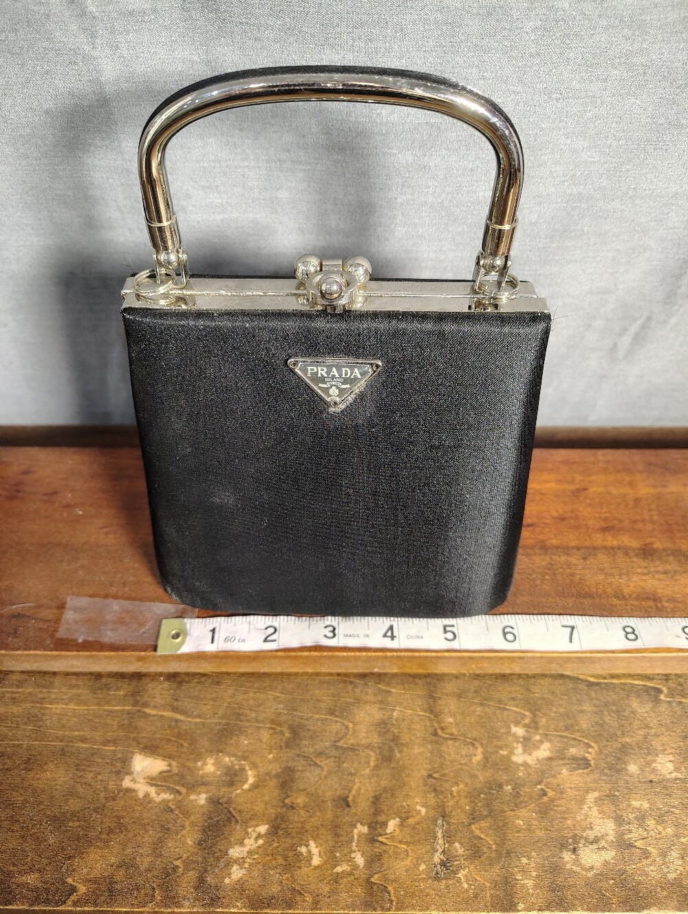 Prada Black Satin Top Handle Minaudière - Picture 7 of 7